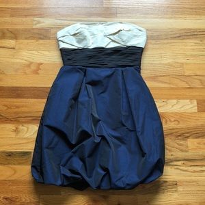 BCBG Metallic Strapless Cocktail Dress